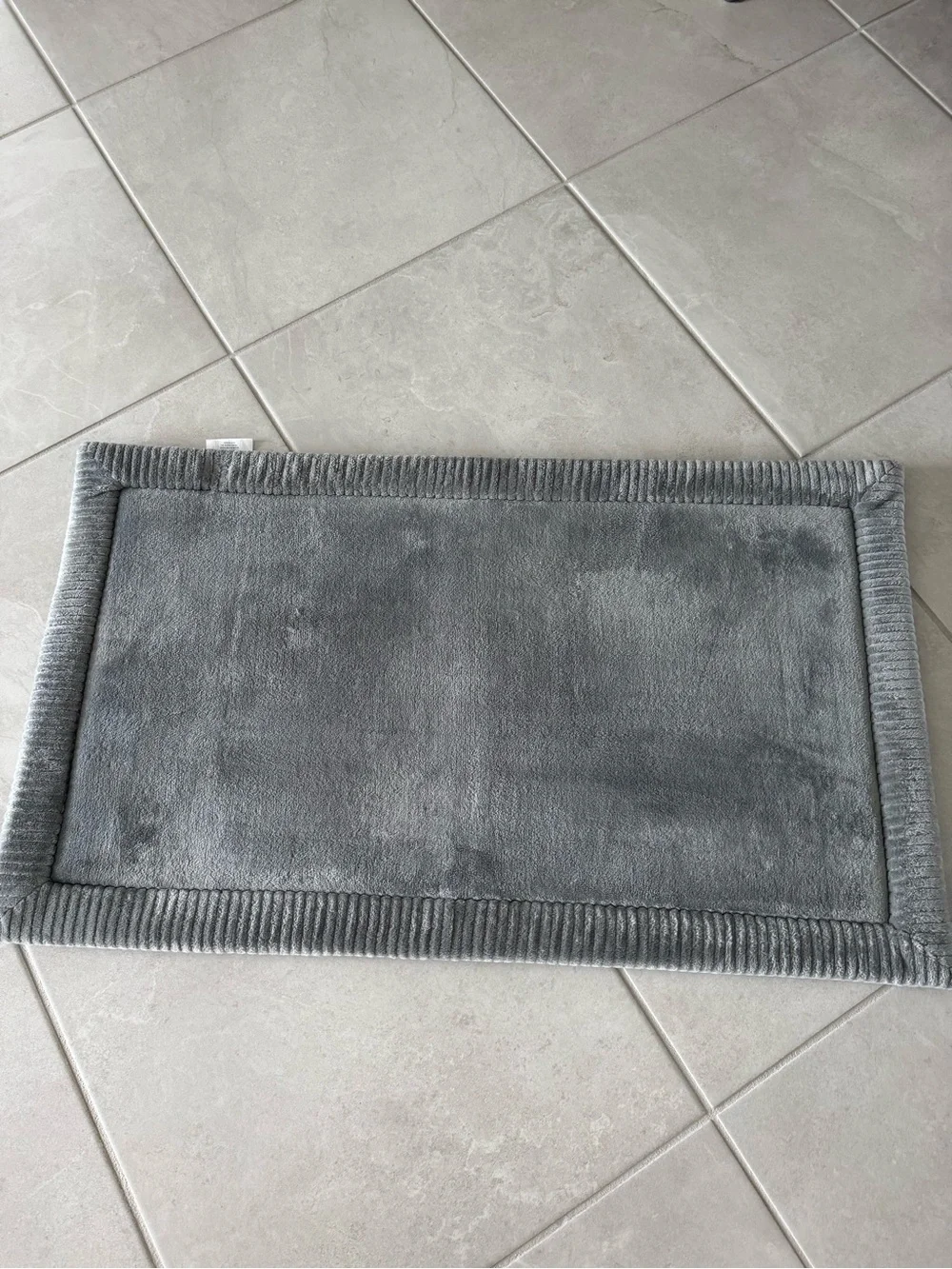 Soft Gray Plush Bath Mat by Kirkton House